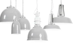 Taklampa Ø35 cm grålackad metall