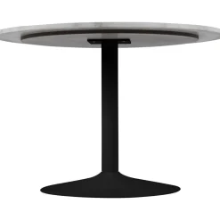 Tarifa matbord Ø110 cm - Vit marmor/svart