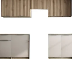 Tatiana komplett kök 240 cm - Grå/sonoma ek