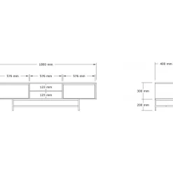 Tauber TV-bänk - Vit