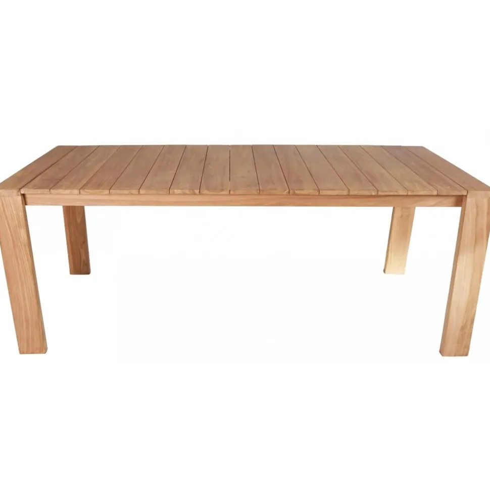 Teakbord 210x90 cm - Saltö + Textilskydd för utemöbler