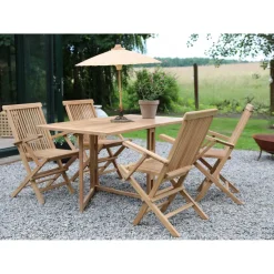 Teakstol med armstöd - Saltö