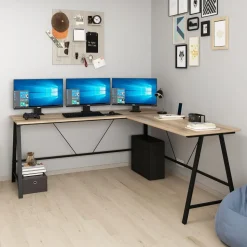 Team hörnskrivbord 180 x 60 cm - Mörkbrun