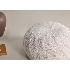 Ted sittpuff Ø45 cm - Offwhite