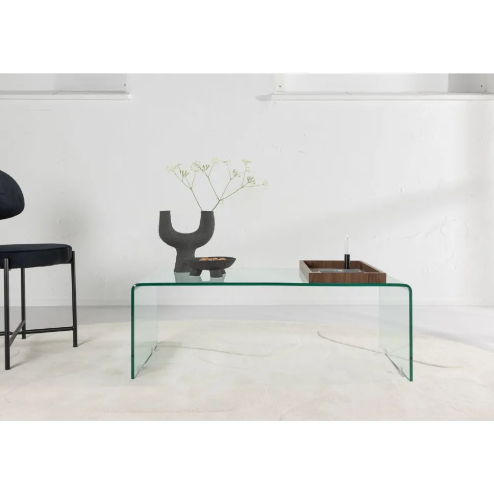 Telemark soffbord 110 x 50 cm - Transparent/Valnöt