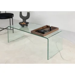 Telemark soffbord 110 x 50 cm - Transparent/Valnöt