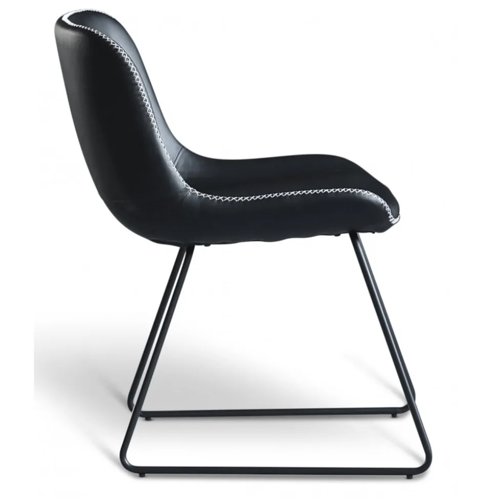 Texas matgrupp med 8 st Texas matstolar Svart PU + Texas matbord betong 200 cm + 5.00 x Möbeltassar