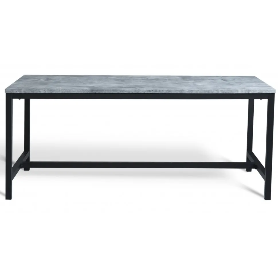 Texas matgrupp med 8 st Texas matstolar Brun PU + Texas matbord betong 200x100 cm + 8.00 x Stolsdyna