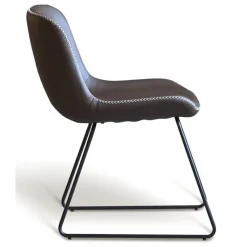 Texas matgrupp med 6 st Texas matstolar Brun PU + Texas matbord whitewash 180x90 cm