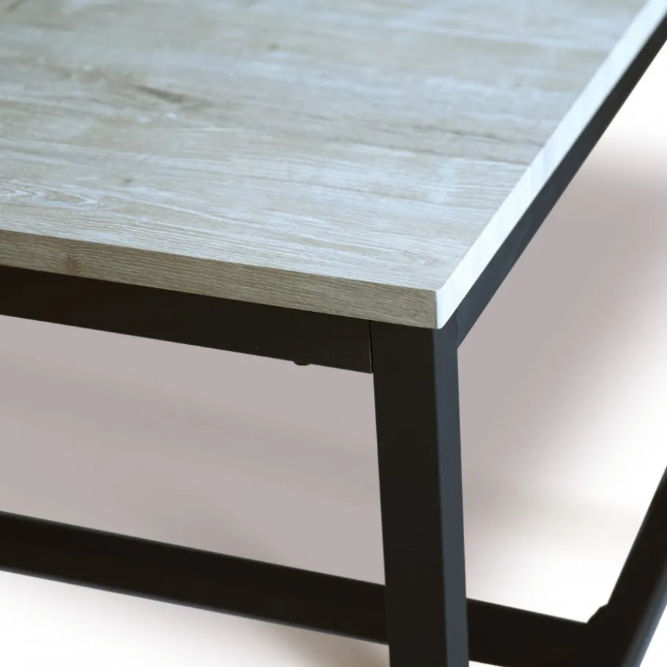 Texas matgrupp med 6 st Texas matstolar Svart PU + Texas matbord whitewash 180x90 cm + 6.00 x Stolsdyna