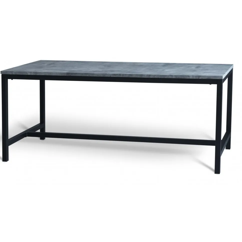 Texas matgrupp med 8 st Texas matstolar Brun PU + Texas matbord betong 200x100 cm + 5.00 x Möbeltassar