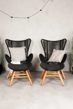 Tingeling fåtölj - Svart/Natur + Rengöringsmedel för utemöbler