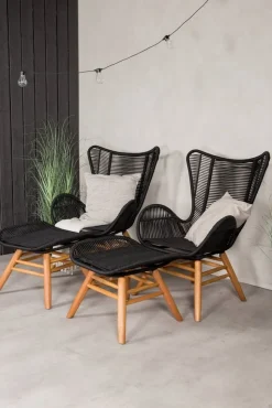 Tingeling fåtölj - Svart/Natur + Rengöringsmedel för utemöbler
