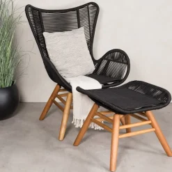 Tingeling fåtölj - Svart/Natur