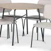 Tofta matgrupp Ø100 cm bord i ljust trä + 4 st Lokrume beige stolar