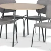 Tofta matgrupp Ø100 cm bord i ljust trä + 4 st Lokrume grå stolar + 4.00 x Stolsdyna