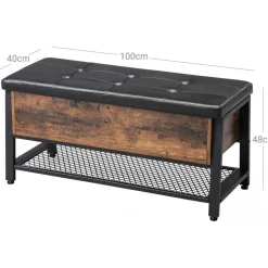 Tomas hallbänk 100 cm - Brun/svart