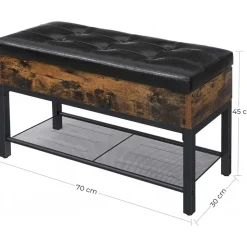 Tomas hallbänk 70 cm - Brun/svart