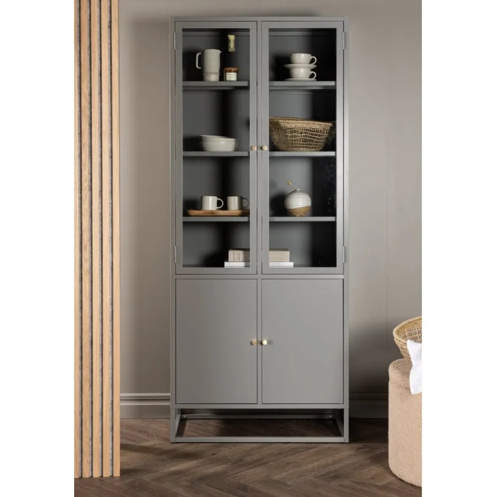 Torsnäs vitrinskåp - Ljusgrå