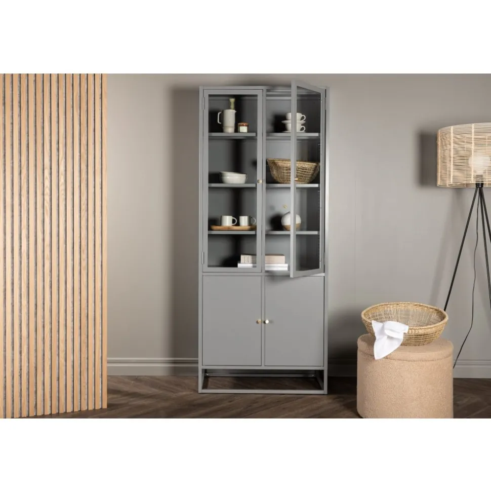 Torsnäs vitrinskåp - Ljusgrå