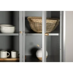 Torsnäs vitrinskåp - Ljusgrå