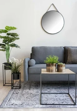 Trapani Spegel - Svart - Ø60 + Karta med möbeltassar på köpet!