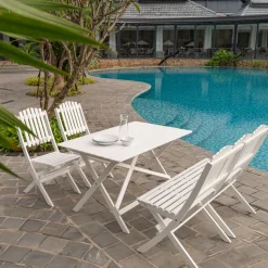 Trädgårdssoffa Vit - Haväng + Rengöringsmedel för utemöbler