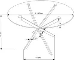 Trend runt glasbord Ø100 cm med kromat underrede + Möbeltassar