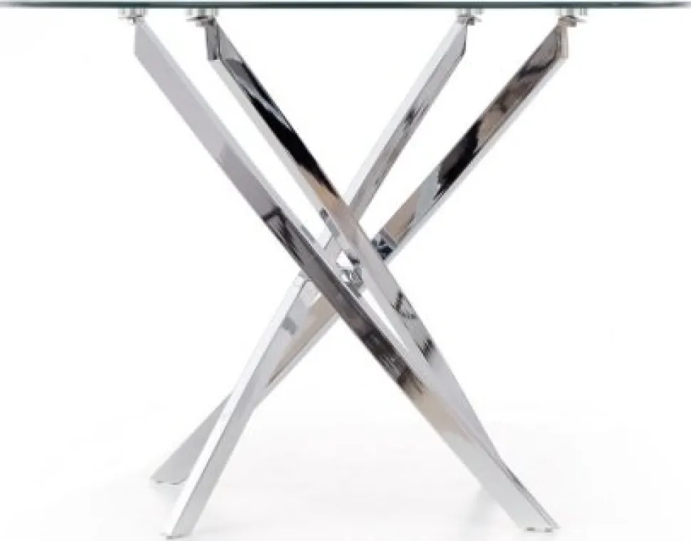 Trend runt glasbord Ø100 cm med kromat underrede