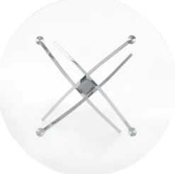 Trend runt glasbord Ø100 cm med kromat underrede