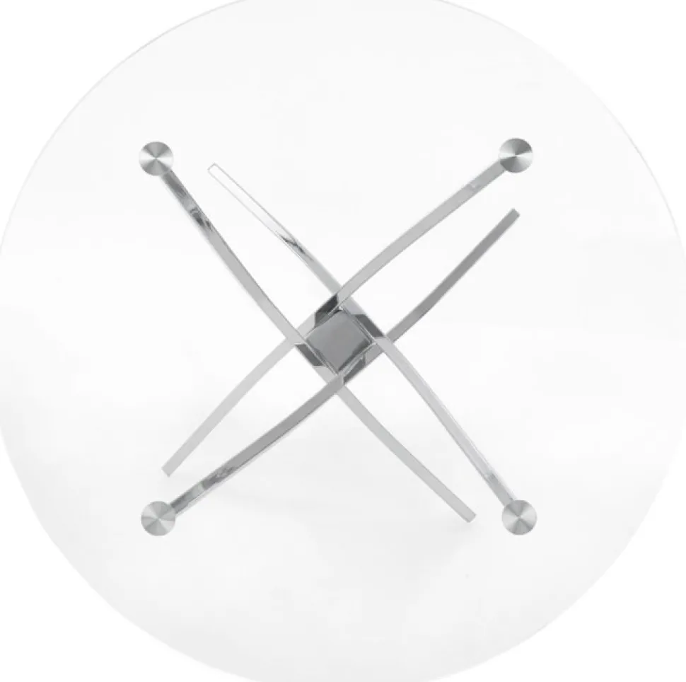 Trend runt glasbord Ø100 cm med kromat underrede