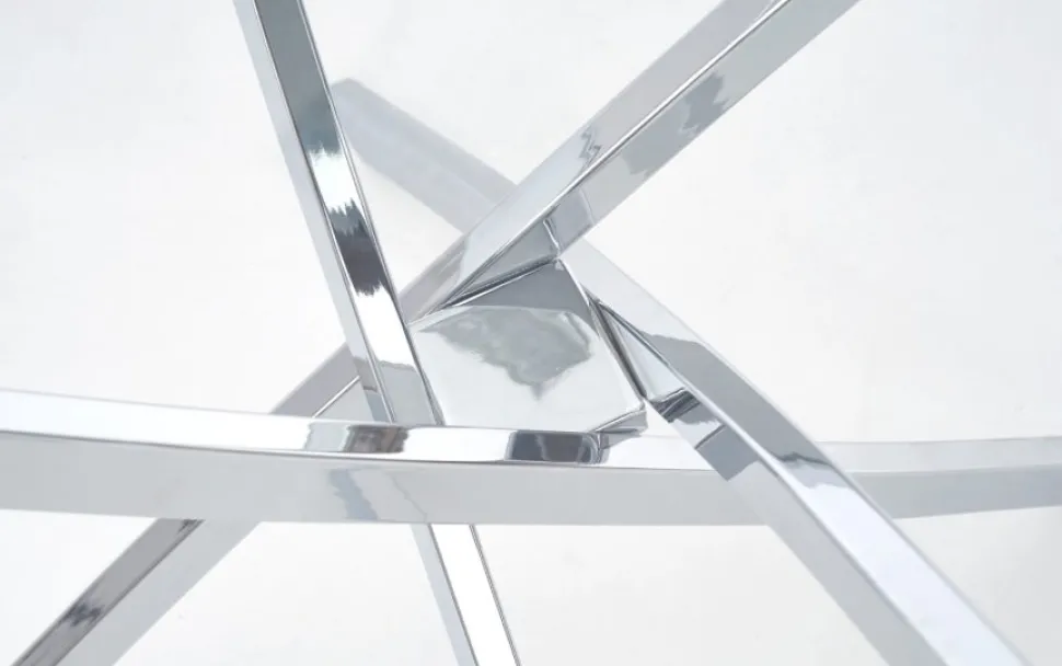 Trend runt glasbord Ø100 cm med kromat underrede