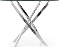 Trend runt glasbord Ø100 cm med kromat underrede + Textilrengöring för möbler