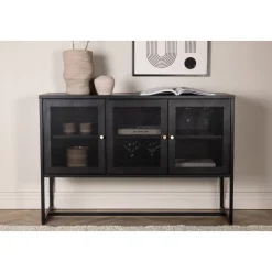 Trerike skänk - Svart + Möbeltassar