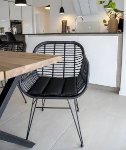 Trieste utestol med dyna - Svart