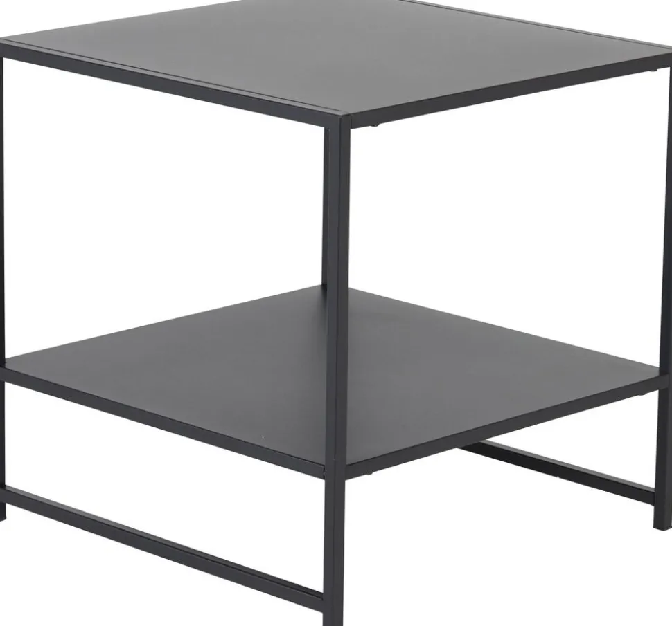 Träne sidobord med hylla 50,8 x 50,8 cm - Svart