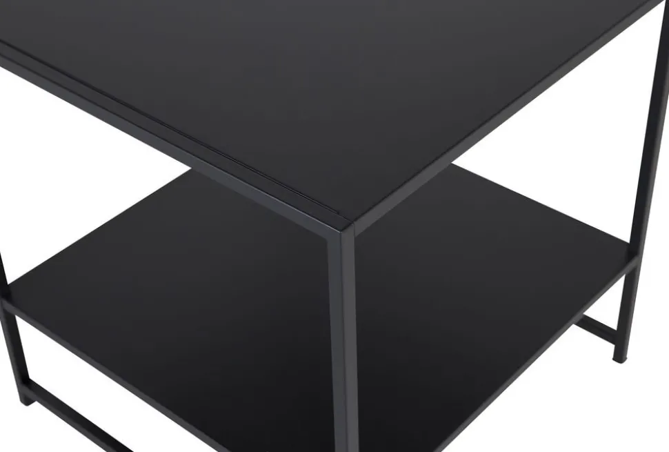 Träne sidobord med hylla 50,8 x 50,8 cm - Svart