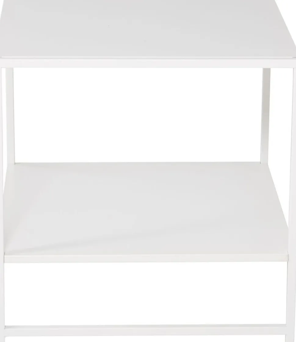 Träne sidobord med hylla 50,8 x 50,8 cm - Vit