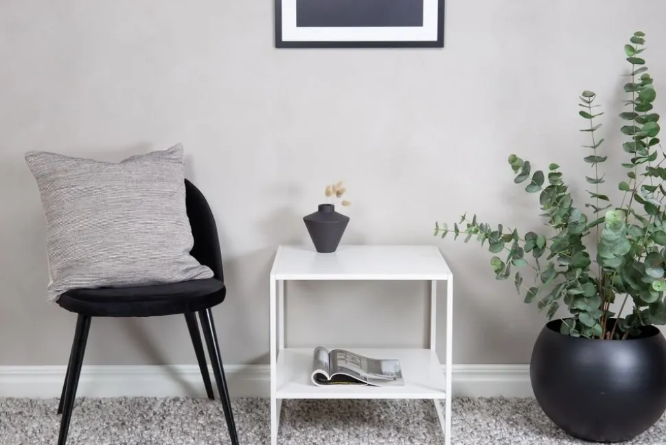 Träne sidobord med hylla 50,8 x 50,8 cm - Vit