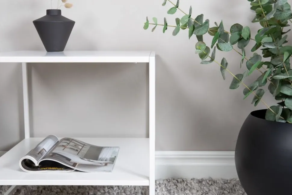 Träne sidobord med hylla 50,8 x 50,8 cm - Vit