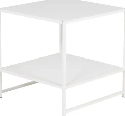 Träne sidobord med hylla 50,8 x 50,8 cm - Vit