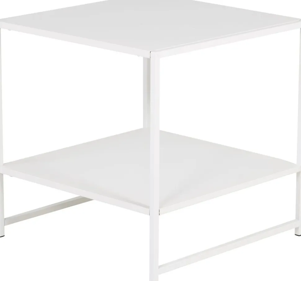 Träne sidobord med hylla 50,8 x 50,8 cm - Vit