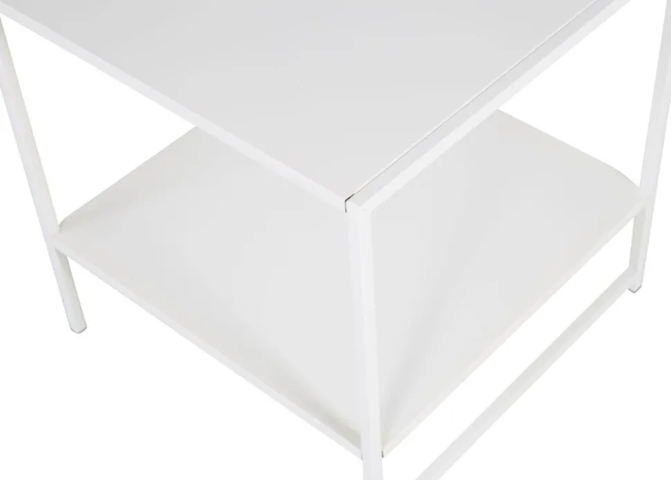 Träne sidobord med hylla 50,8 x 50,8 cm - Vit