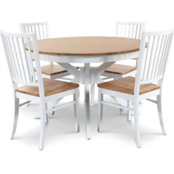 Tromsö runt matbord 120 cm - Vit / Ek + Fläckborttagare för möbler