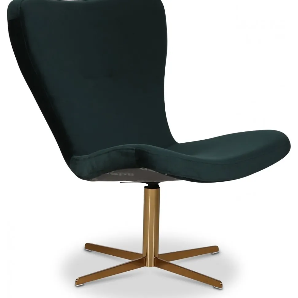 Tulpan designfåtölj - Grön Sammet / Mässing + Textilrengöring för möbler