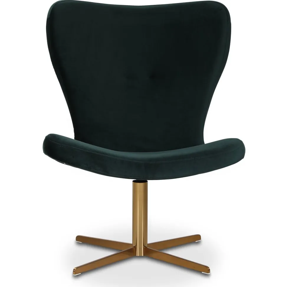 Tulpan designfåtölj - Grön Sammet / Mässing + Textilrengöring för möbler