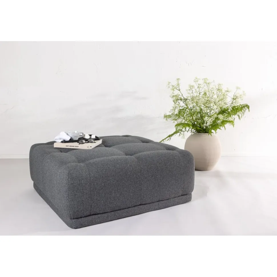 Turin sittpuff - Mörkgrå