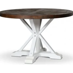 Tuva runt matbord Ø120 cm - Brun / Vit