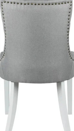 Tuva stol i grått tyg med vita ben + Fläckborttagare för möbler