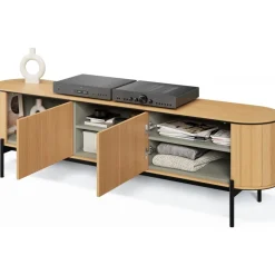 TV-bänk 200 cm - Vicenza ek/svart